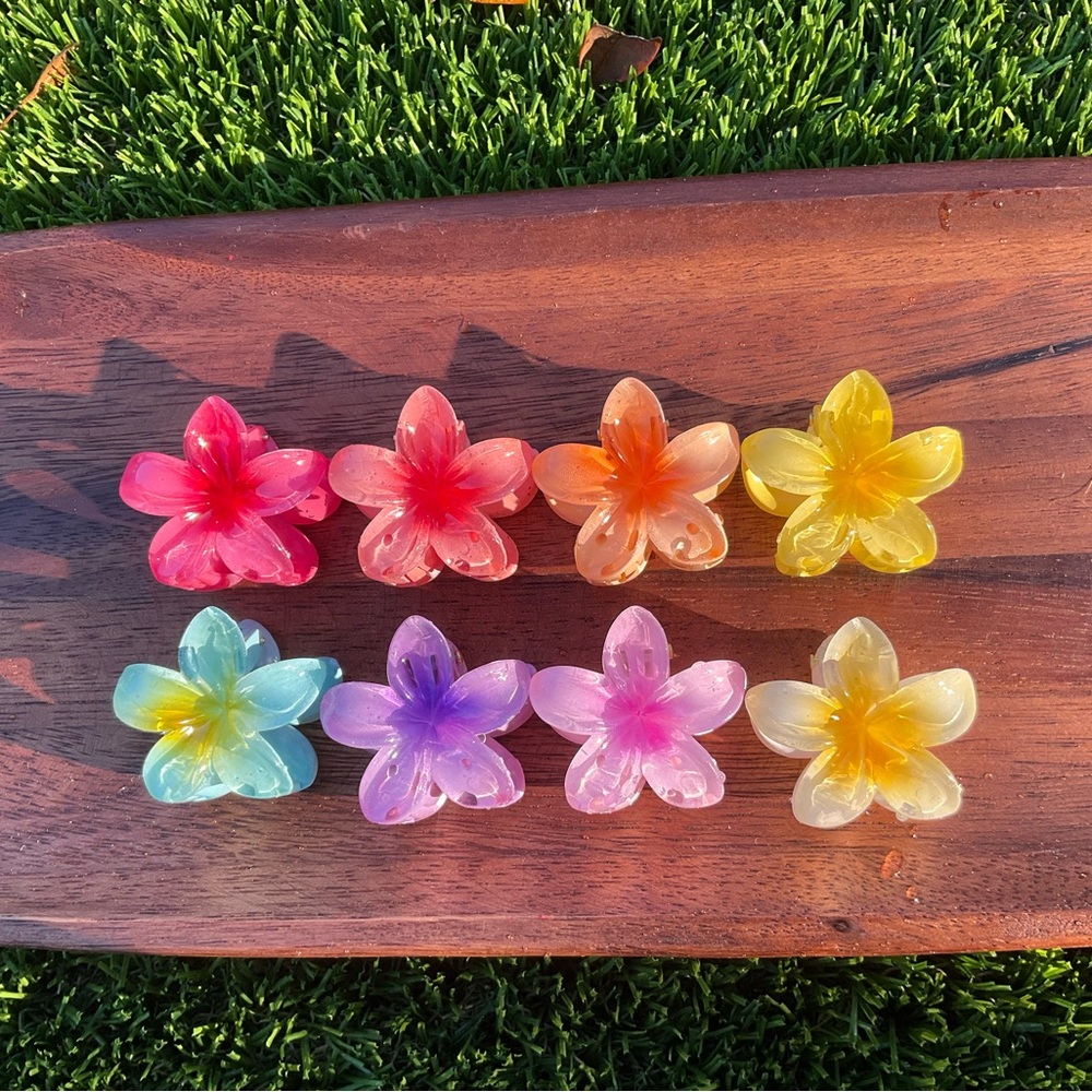 Flower mini hibiscus hair clip bundle